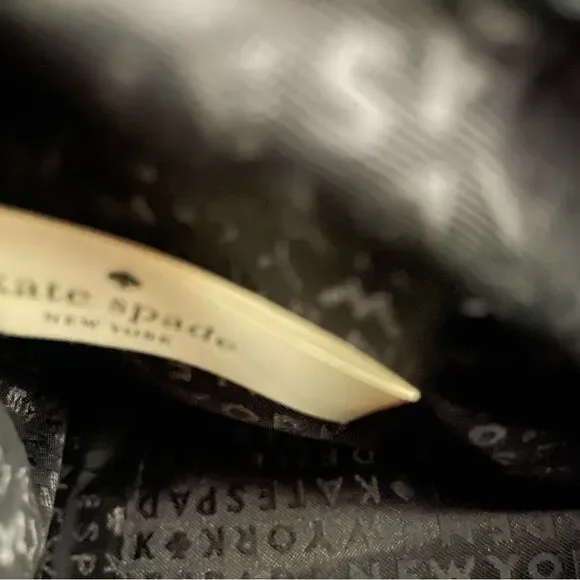 Kate Spade Black Leather Kalen Chester Street Satchel purse bag w strap EUC - Picture 9 of 9